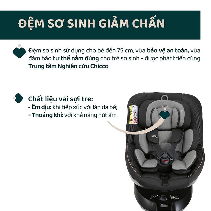 Ghế ô tô Chicco Seat 105 xoay 360 ISOFIX 2 Ghế ô tô Chicco Seat 105 xoay 360 ISOFIX
