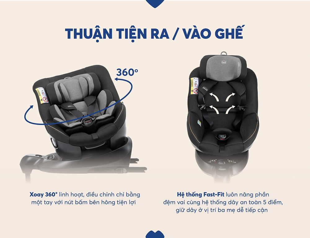 Ghế ô tô Chicco Seat 105 xoay 360 ISOFIX 19 Ghế ô tô Chicco Seat 105 xoay 360 ISOFIX