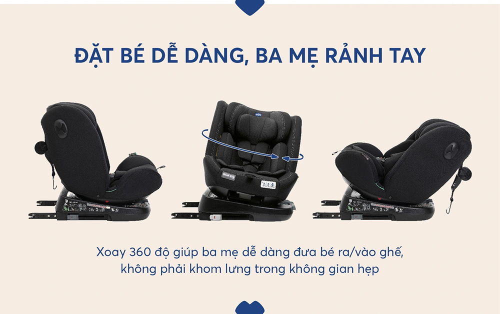 Ghế ô tô Chicco Unico Evo Classic xoay 360 ISOFIX 20 Ghế ô tô Chicco Unico Evo Classic xoay 360 ISOFIX